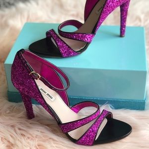 Miu Miu strappy hot pink sandals / heels